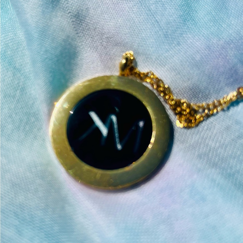 MK Gold and Black Pendant Necklace - Picture 4 of 5